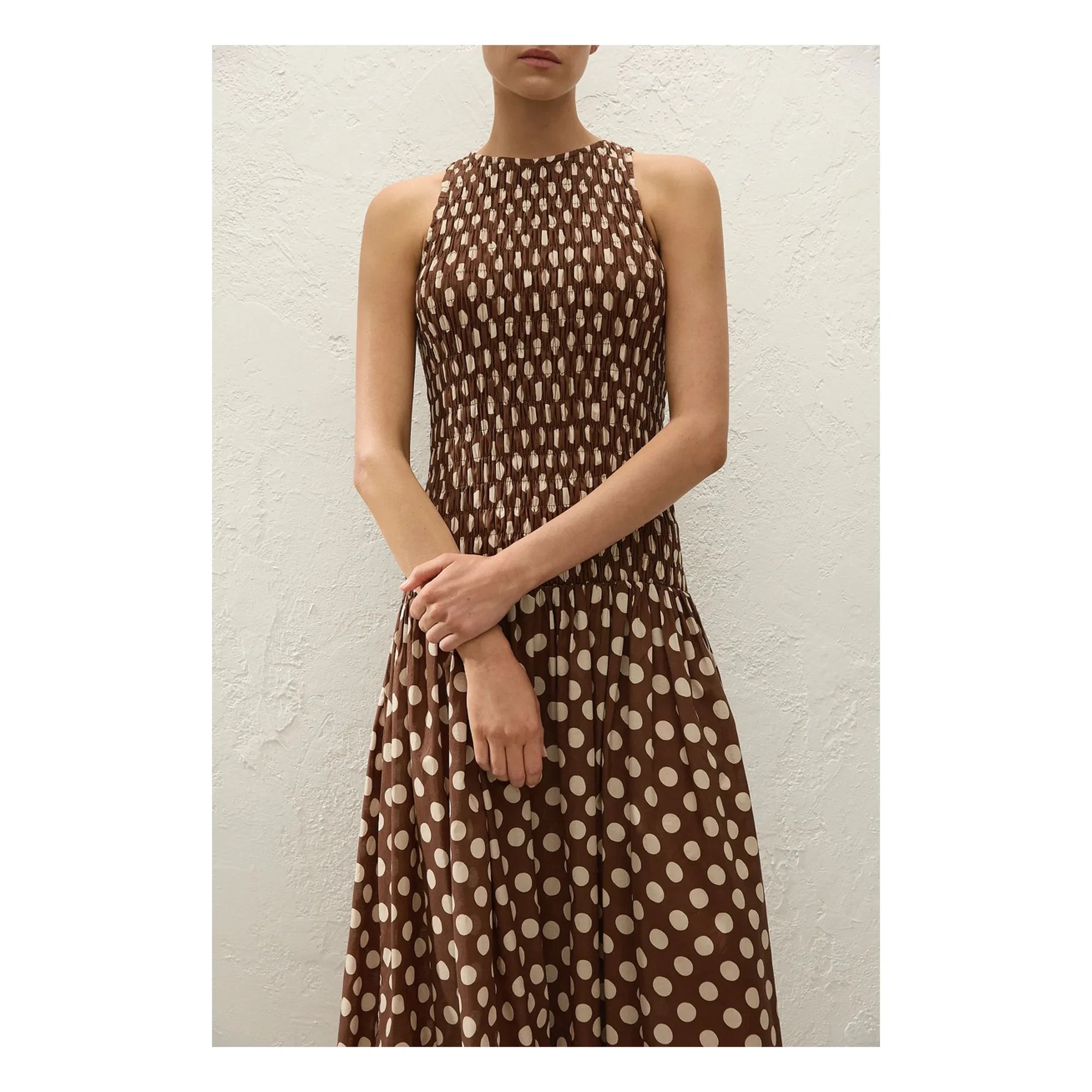 Faithfull the Brand - Luisa Polka Dot Cotton Dress | Chocolate