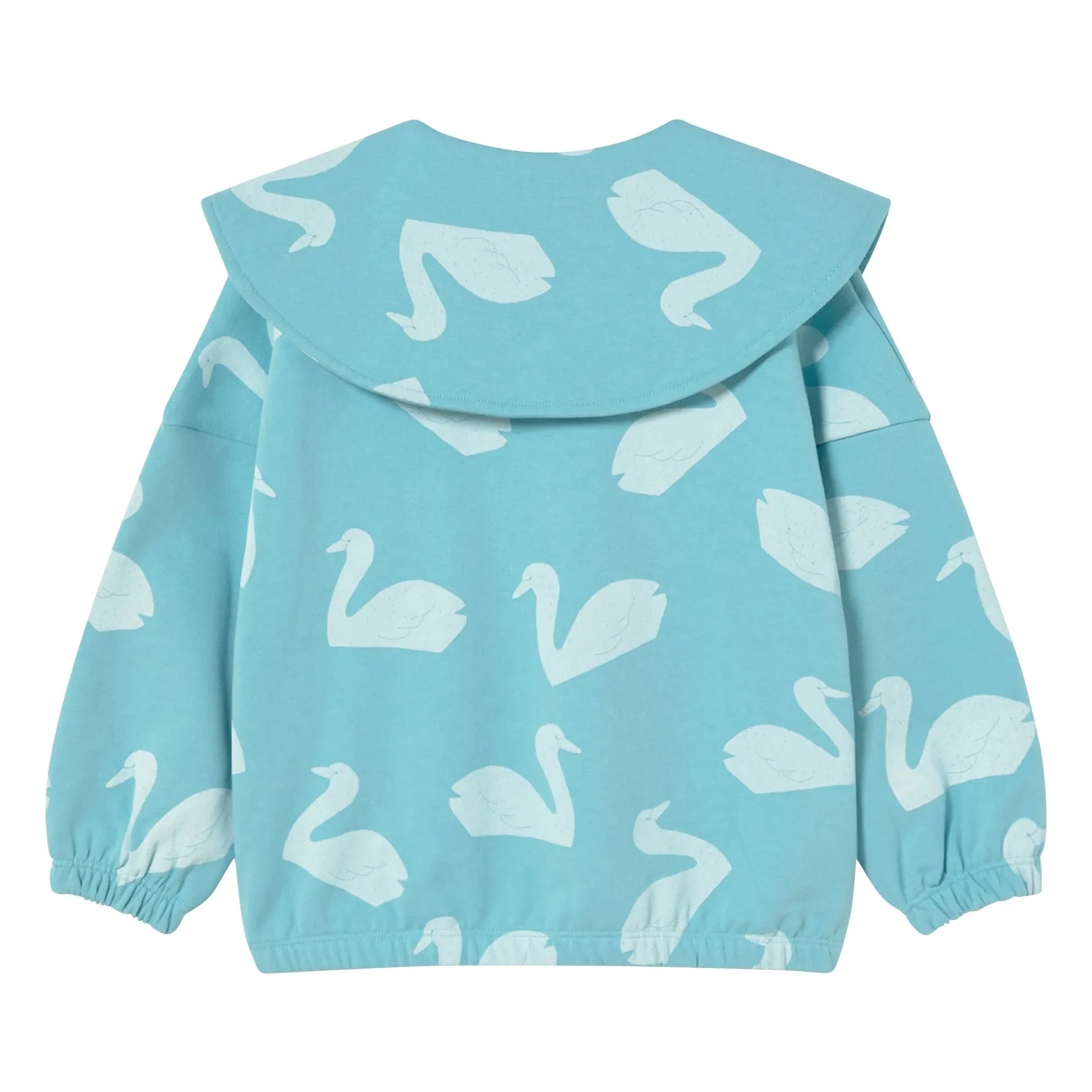 Tinycottons - Button-Down Collar Sweatshirt Swans | Light blue