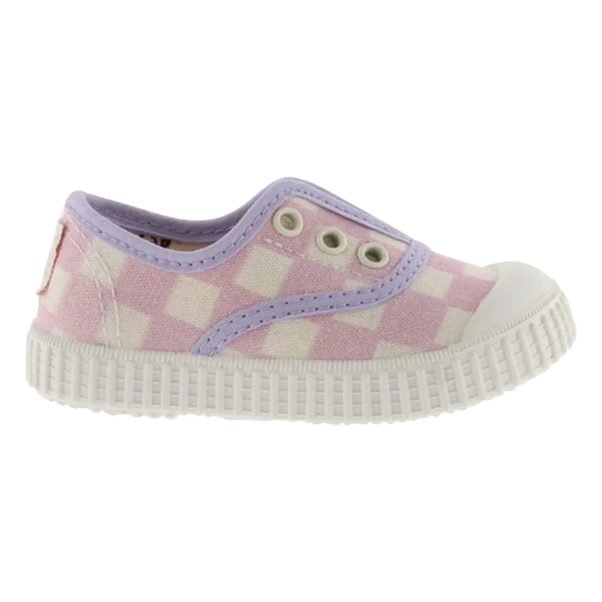 Victoria - Lona Quadrille Çizik Sneakers | Pembe
