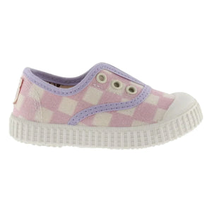 Victoria - Lona Quadrille Çizik Sneakers | Pembe