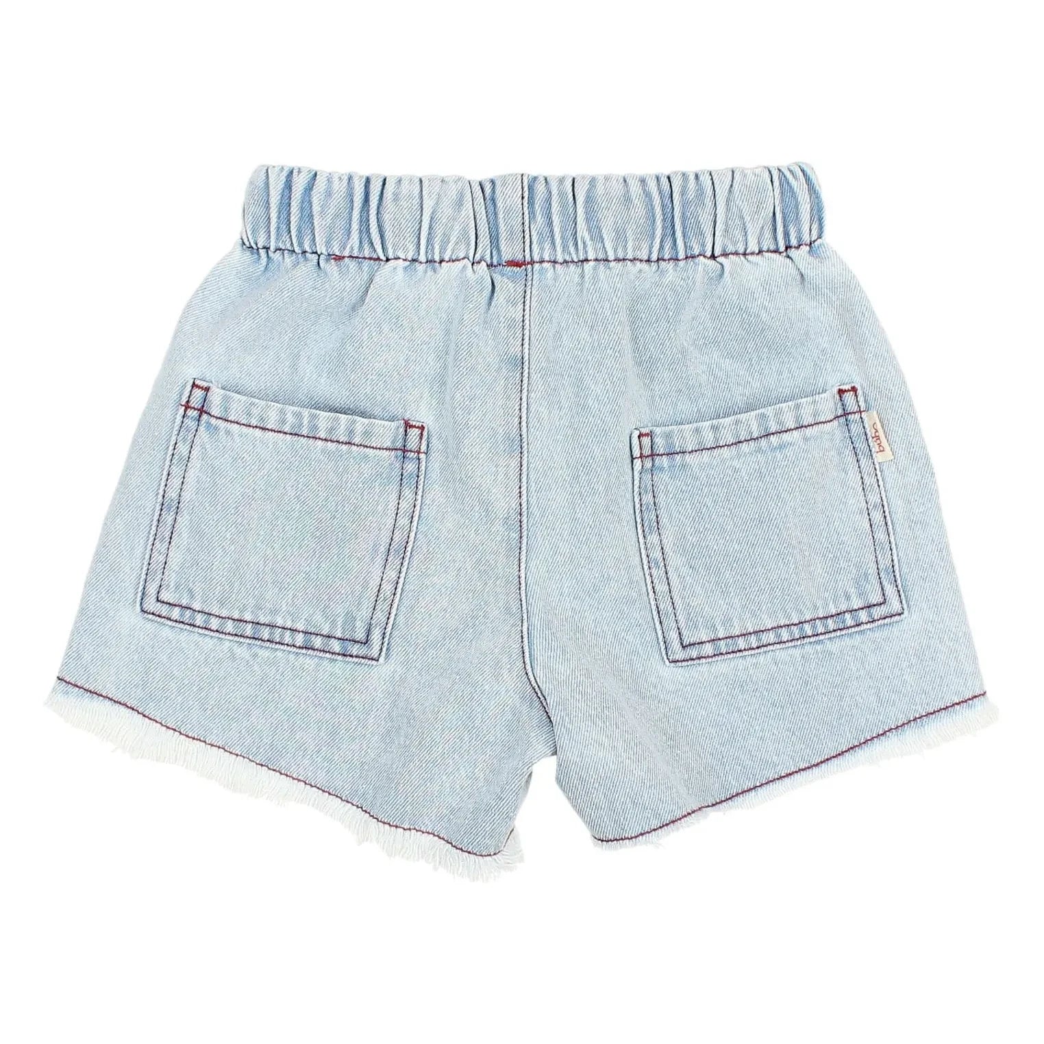 Búho - Fringed Denim Shorts | Light Blue