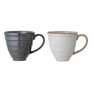 Bloomingville - Masame Stoneware Kupalar - 2'li Set | Beyaz