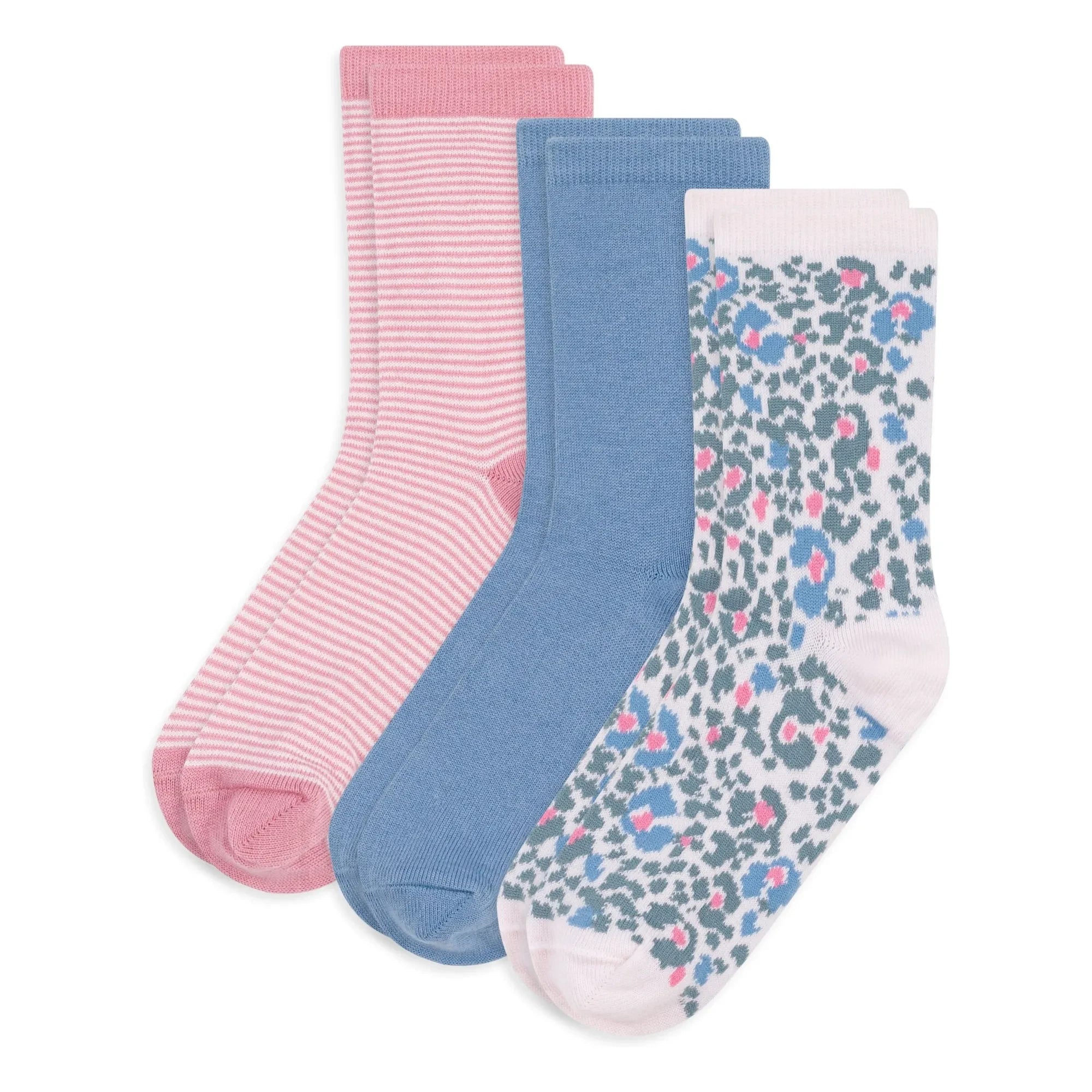 Petit Bateau - 3 Pairs of Floral Patterned Socks Set | Pink