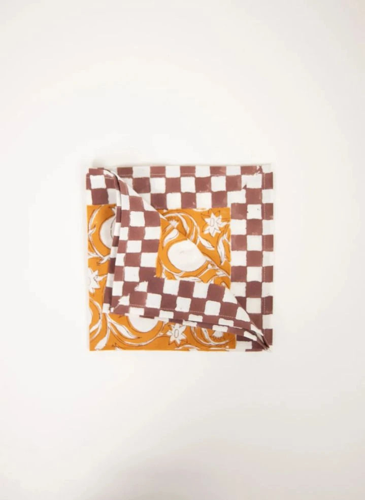 Olsson & Jensen - Pomona Pomegranate Print Napkins - Set of 4 | Mustard