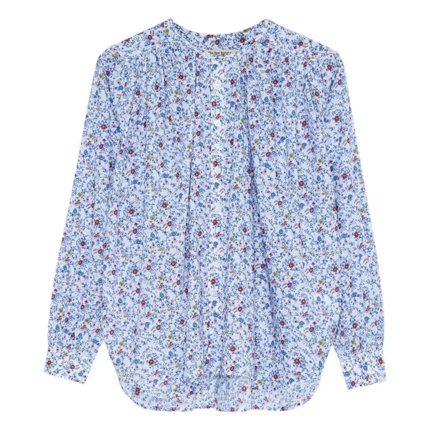 the new society - Cloe Baumwollbluse | Blau
