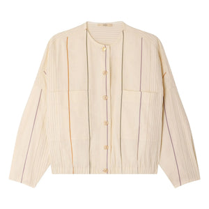 Sessùn - Calancas Jacke aus Baumwolle und Leinen | Creme
