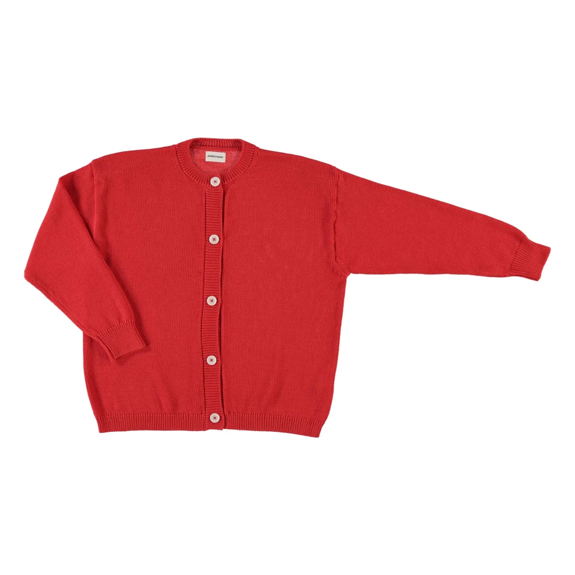 Poudre Organic - Organic Cotton Kardigan Pétale | Red
