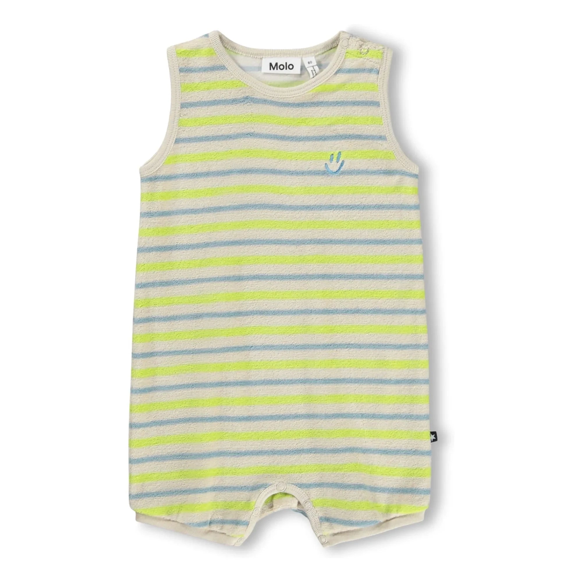 Molo - Gestreifter Fu Playsuit aus Bio-Baumwolle | Ecru