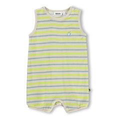Molo - Gestreifter Fu Playsuit aus Bio-Baumwolle | Ecru