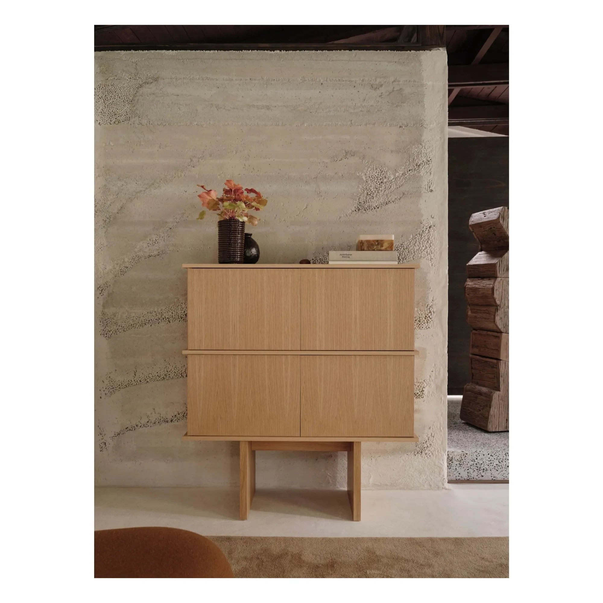 Ferm Living - Vase aus Keramik mit Samt-Textur | Braun