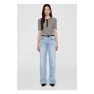 Anine Bing – Alessia Gestreiftes T-Shirt | Schwarz