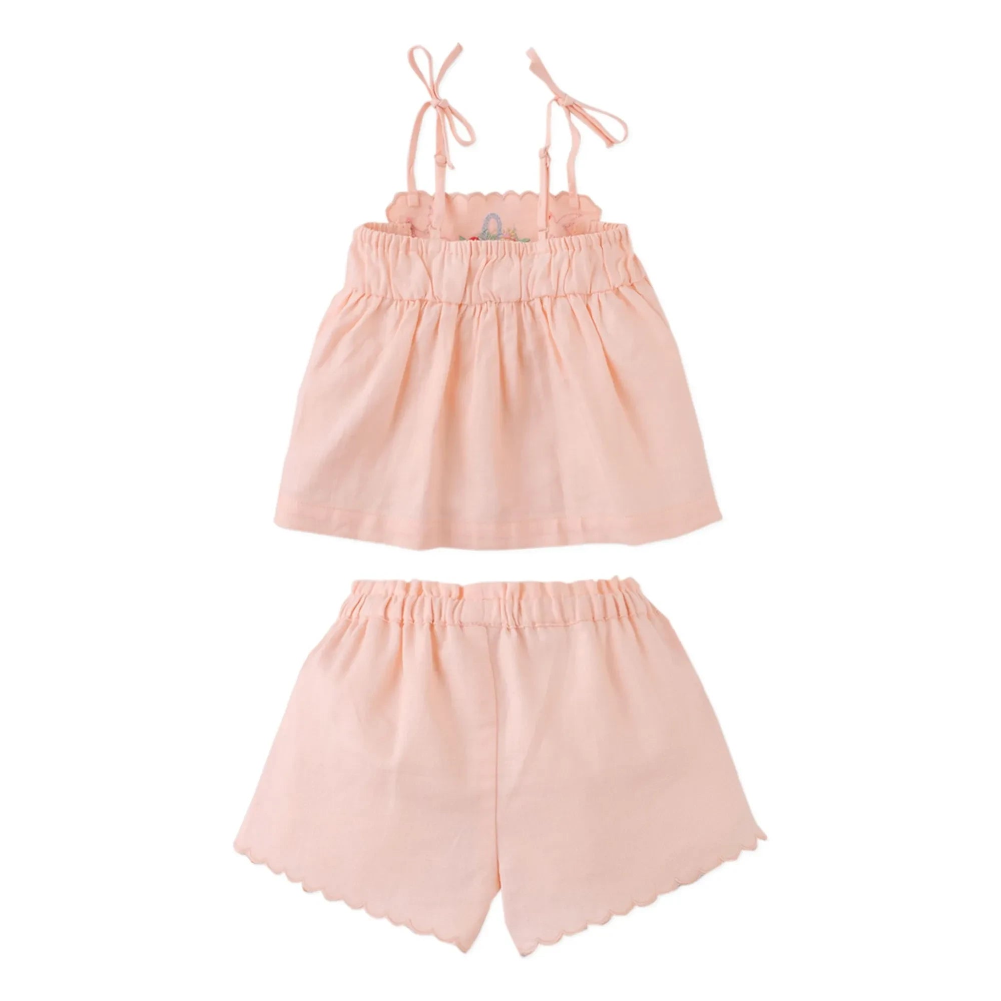 Gingersnaps - Hinata Leinen Top und Shorts Set | Pfirsich