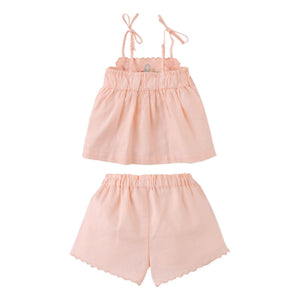 Gingersnaps - Hinata Leinen Top und Shorts Set | Pfirsich