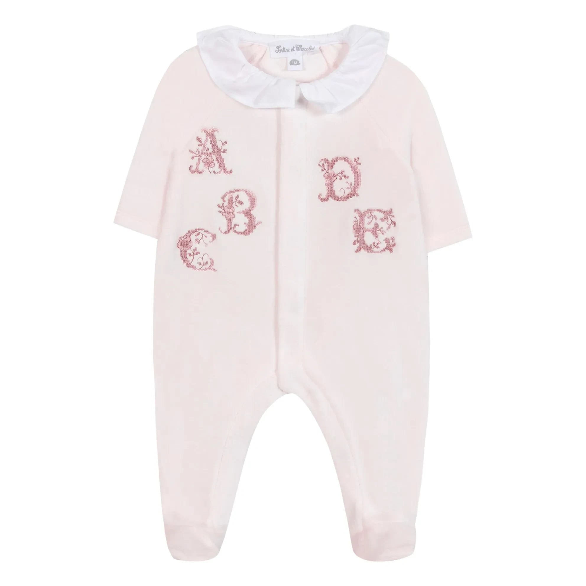 Tartine et Chocolat - Alfabe Nakışlı Pijama | Soluk Pembe