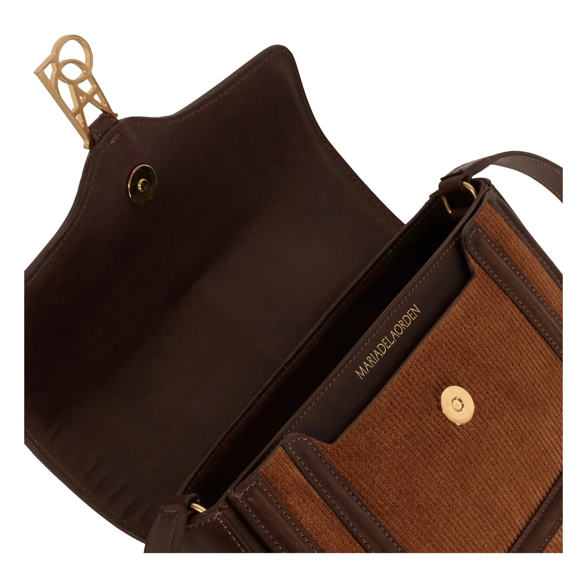 Maria de la Orden - Noah Velvet and Leather Bag | Camel