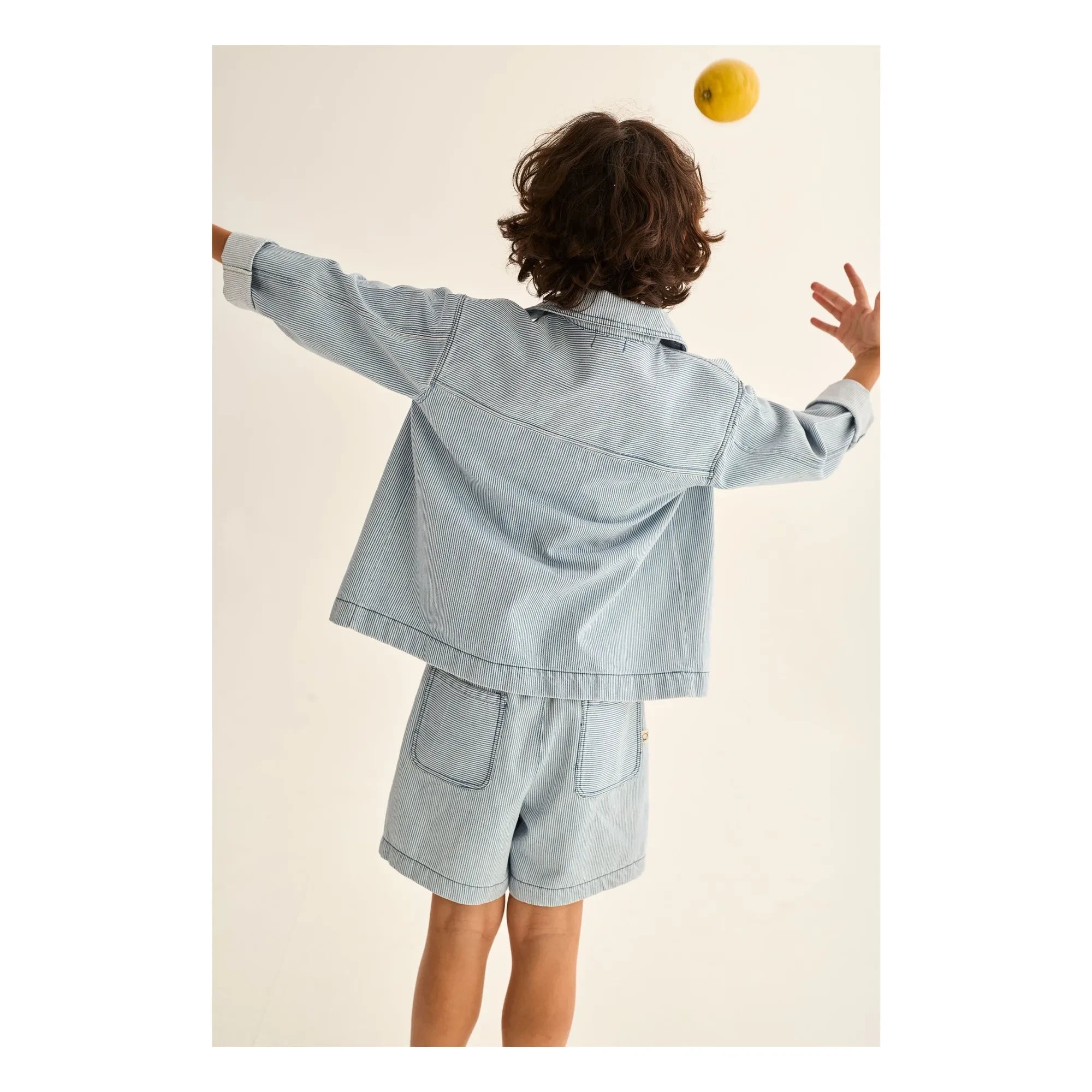 Cozmo - Denim Ridge Çizgili Overshirt | Açık Mavi