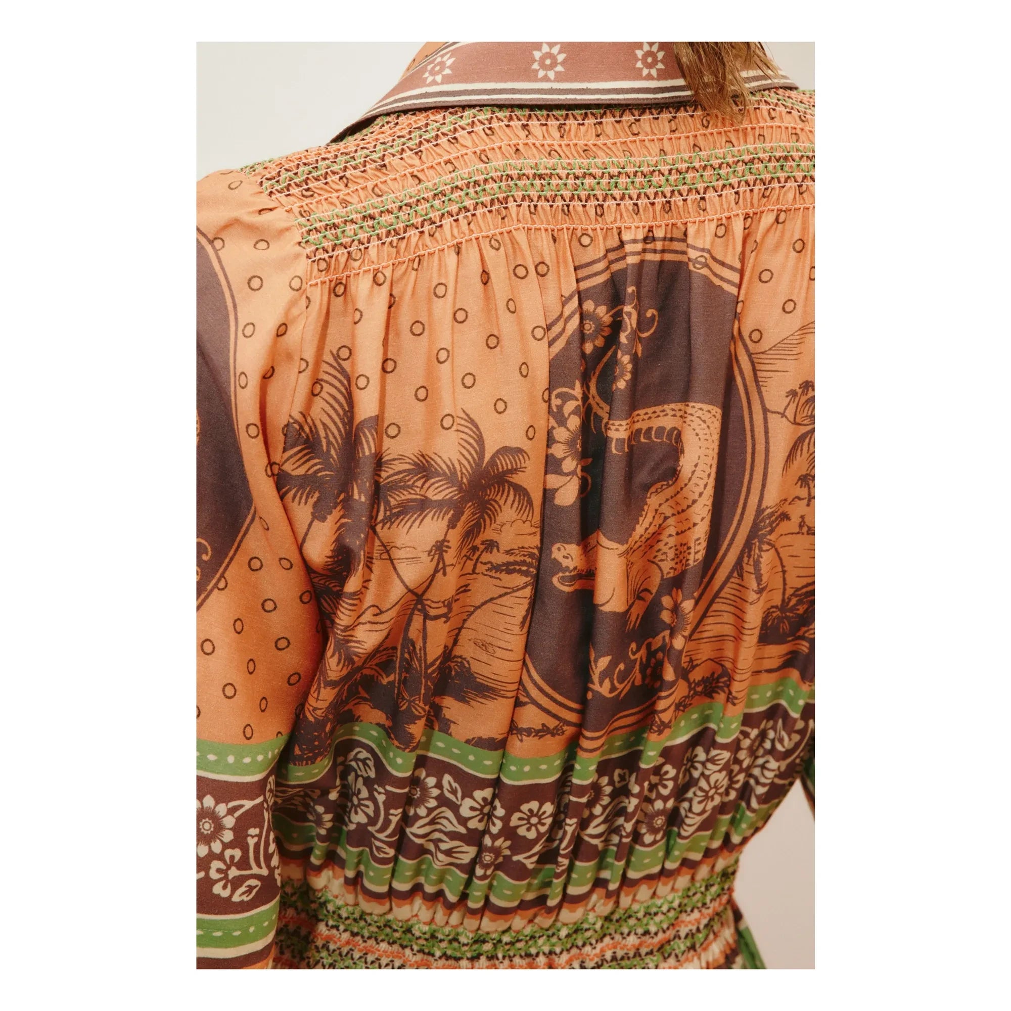 Alémais – Alberta Seiden-Baumwollkleid | Orange