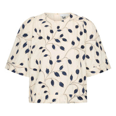 By Bar - Olivia Cotton Botanical Blouse | Midnight blue