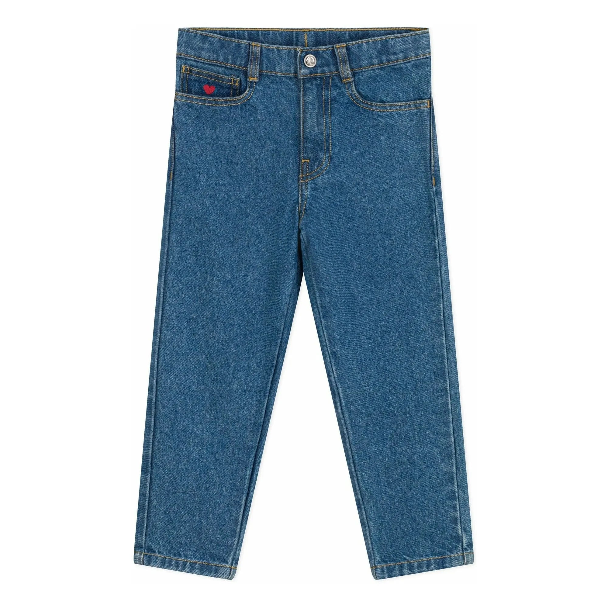 Petit Bateau - Organik Pamuk İşlemeli Cep Jean | Denim mavi