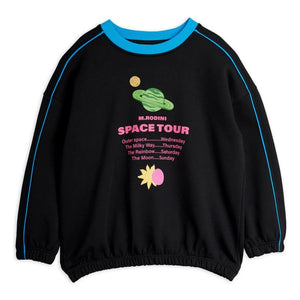 Mini Rodini - Space Tour organik pamuklu sweatshirt | Siyah
