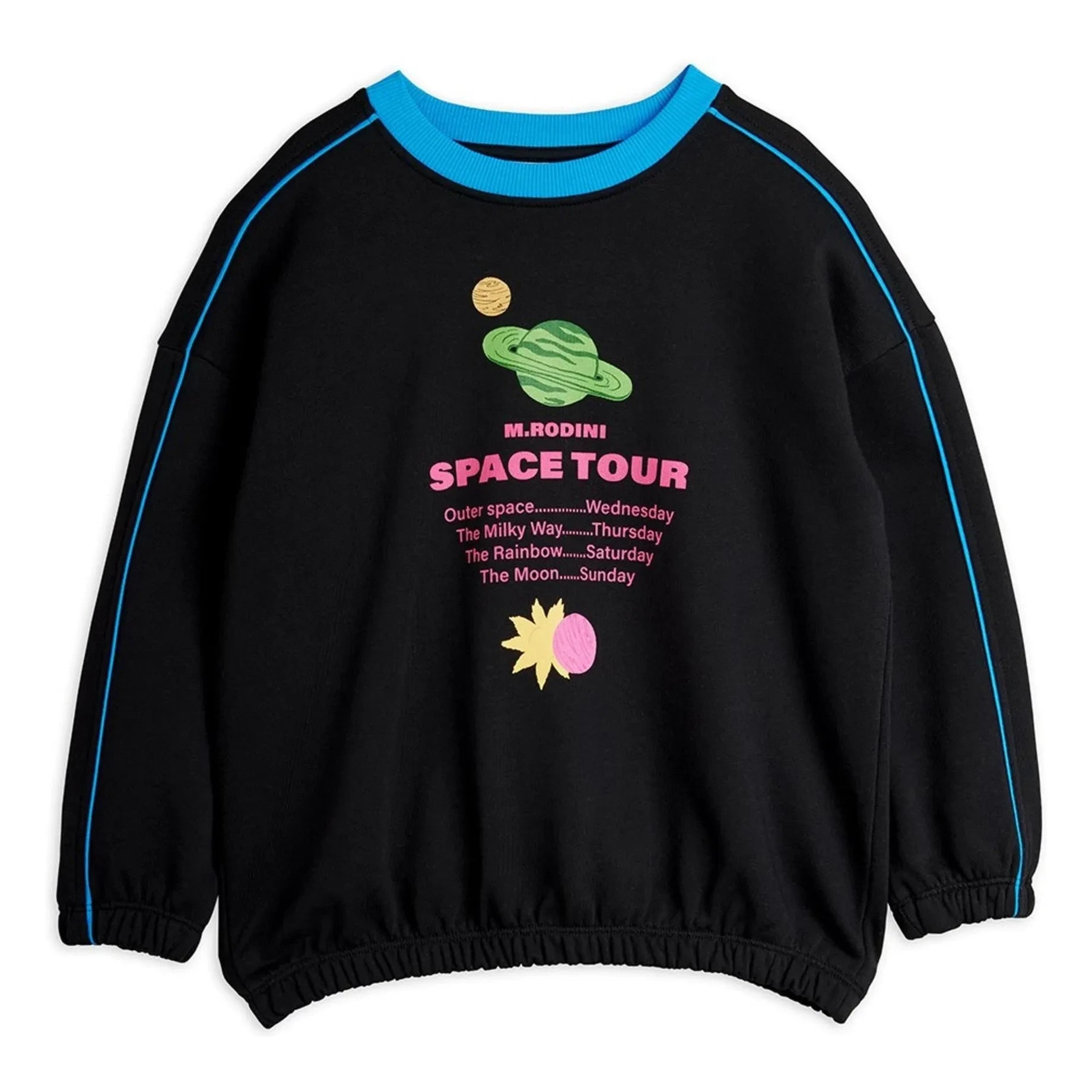 Mini Rodini - Space Tour organik pamuklu sweatshirt | Siyah