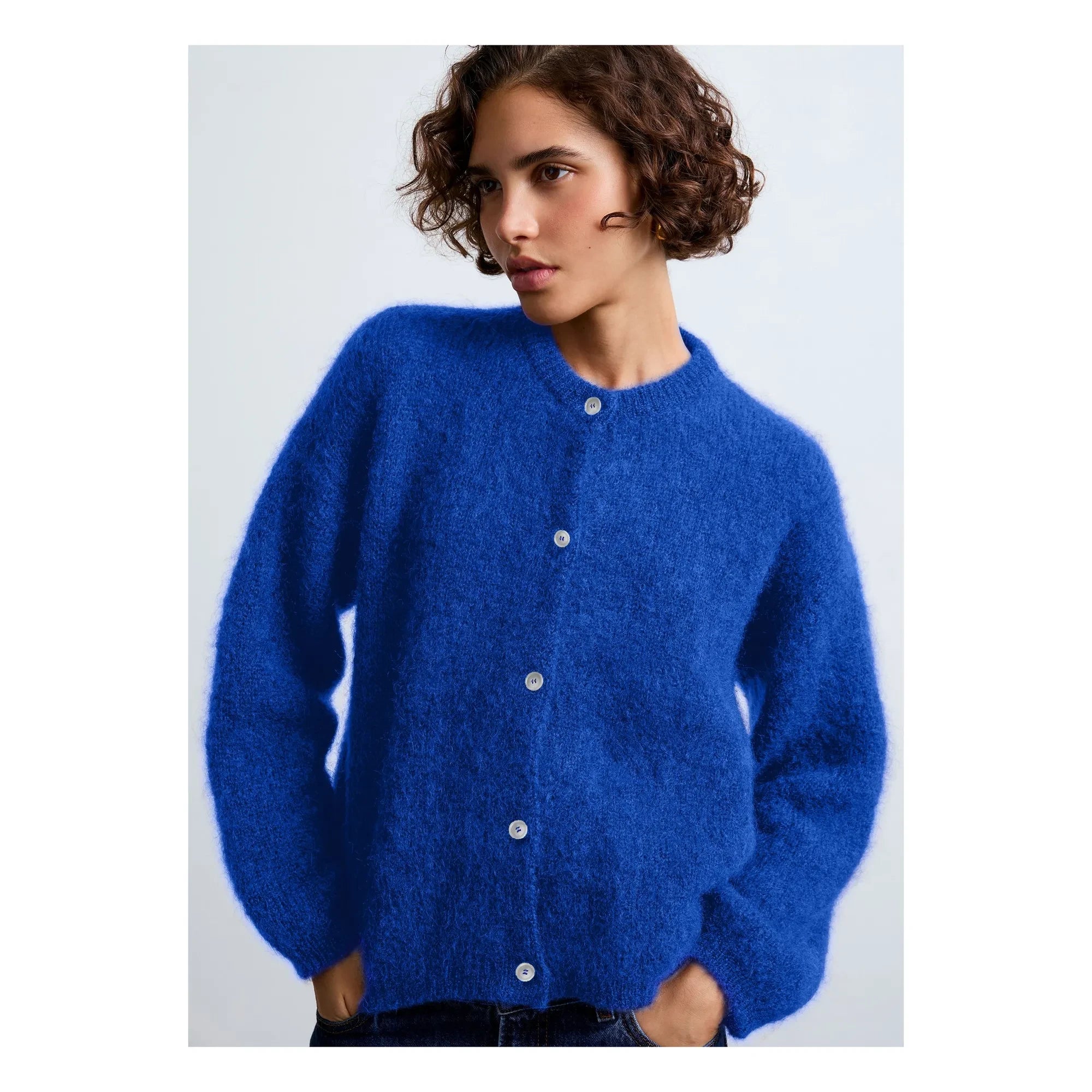 Surprise Paris - Olivia Super Kid Mohair hırka | Elektrik mavisi