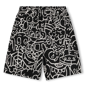 Molo - Avart Doodles Organik Pamuk Şort | Siyah
