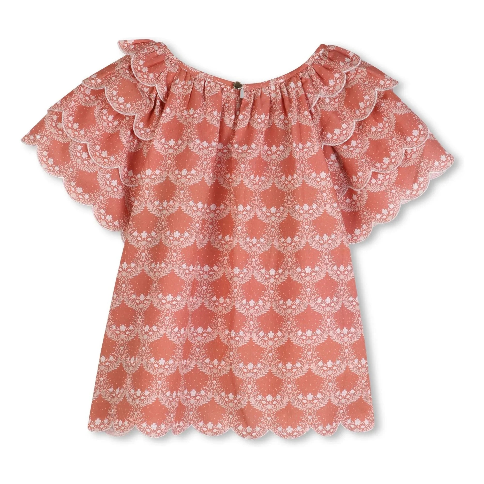 Chloé - Organic cotton ruffled blouse | Peach