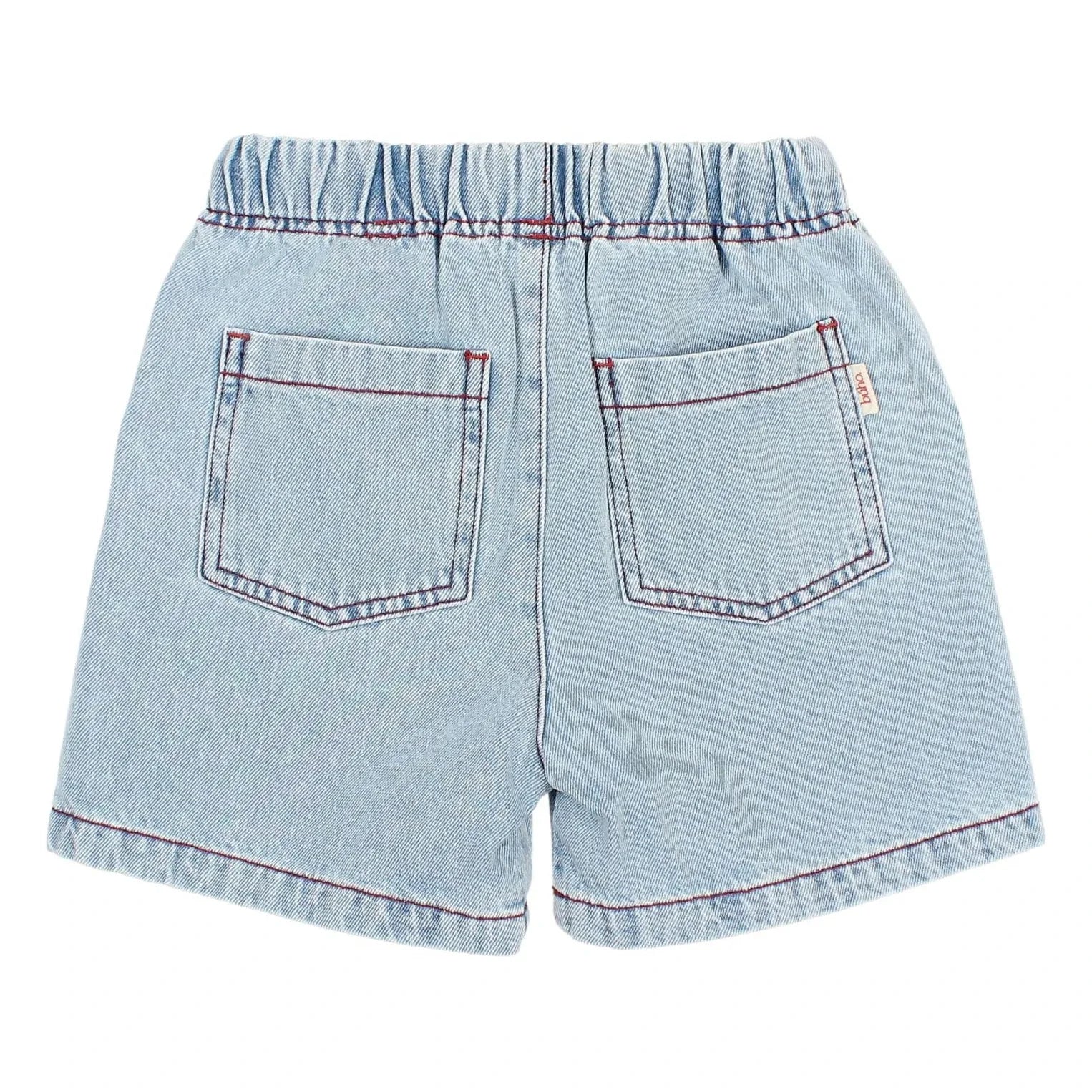 Búho - Bermuda-Shorts aus gewaschenem Denim | Hellblau