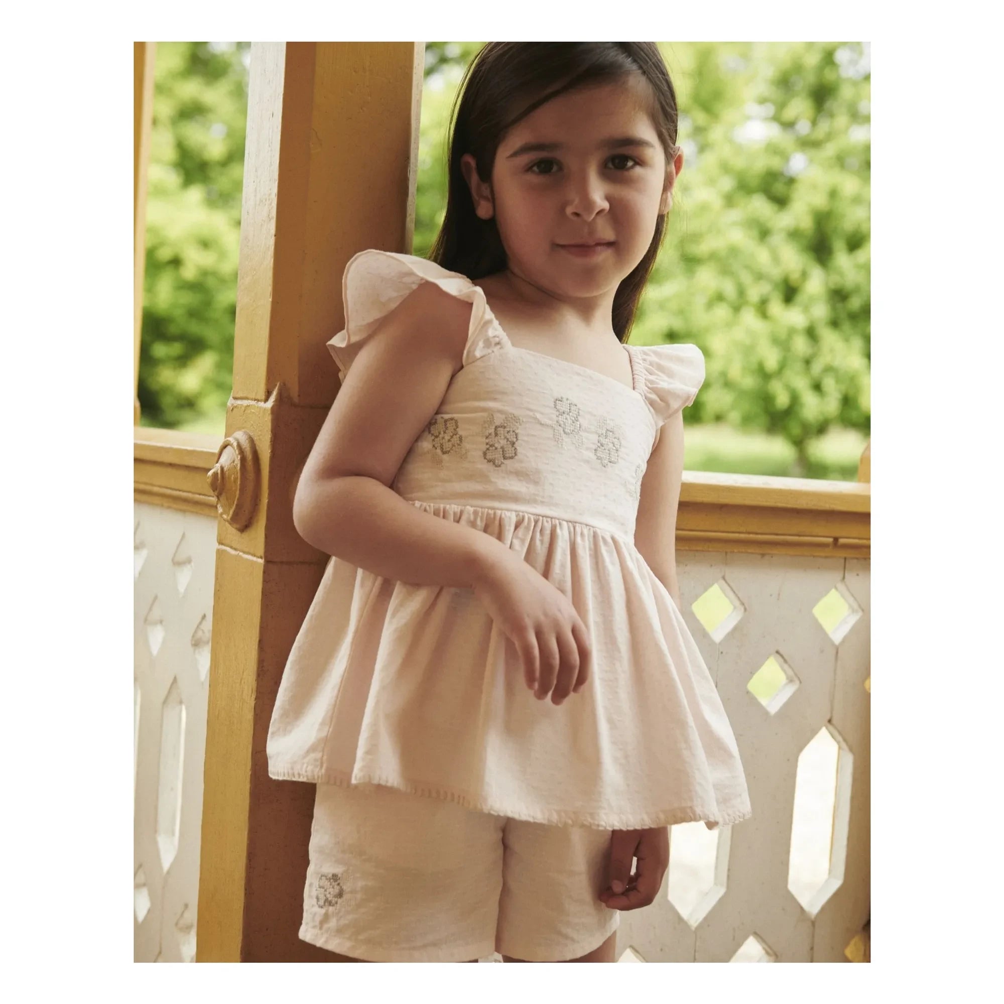 Copenhagen Colors - Organic Cotton Striped Summer Top and Shorts Set | Lychee Pink