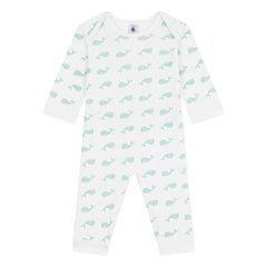 Petit Bateau - Whale Sleep Well Pijama | Ekru