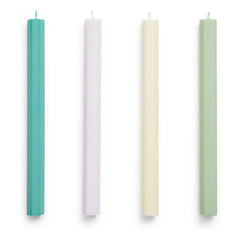 Hallo - Sechseckige Pastellkerzen - 4er Set | Pastell