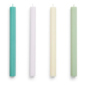 Hallo - Sechseckige Pastellkerzen - 4er Set | Pastell