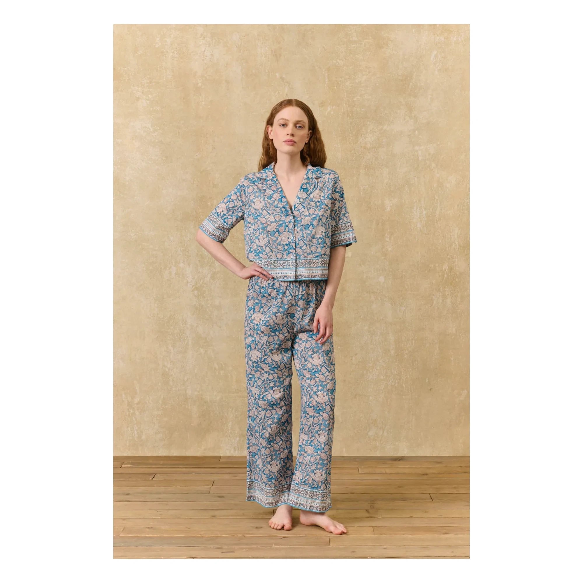 Louise Misha - Louka organik pamuklu pijama | Mavi