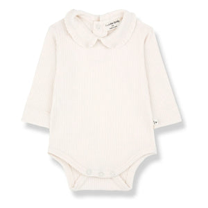 1+ in the family - Embossed bodysuit, Claudine collar Nina | Ecru