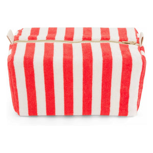 Rose in April - Vic striped towel toiletry bag | Red