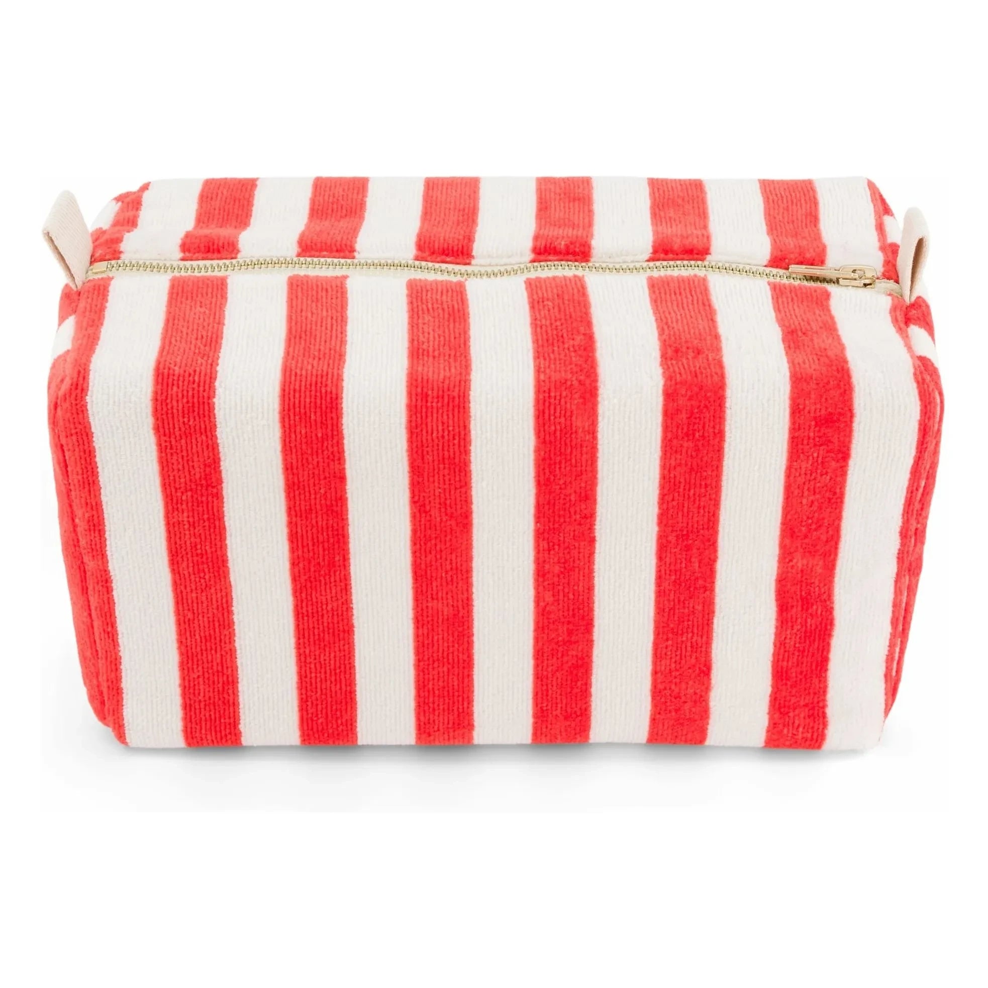 Rose in April - Vic striped towel toiletry bag | Red