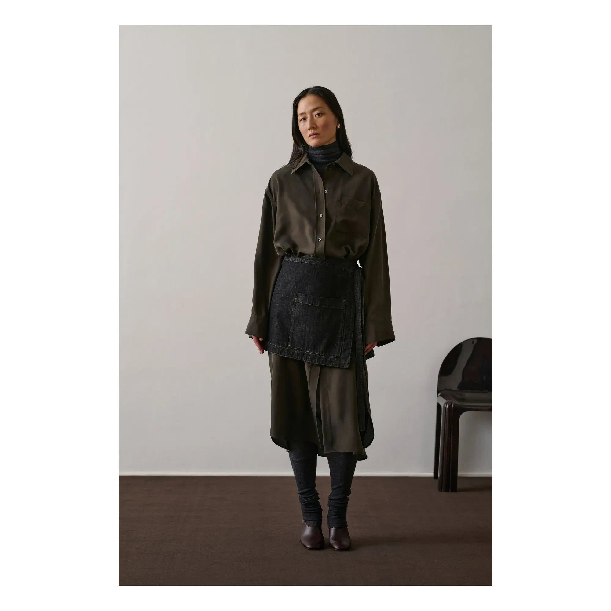 Soeur – Flora Seidenkleid | Dunkles Khaki