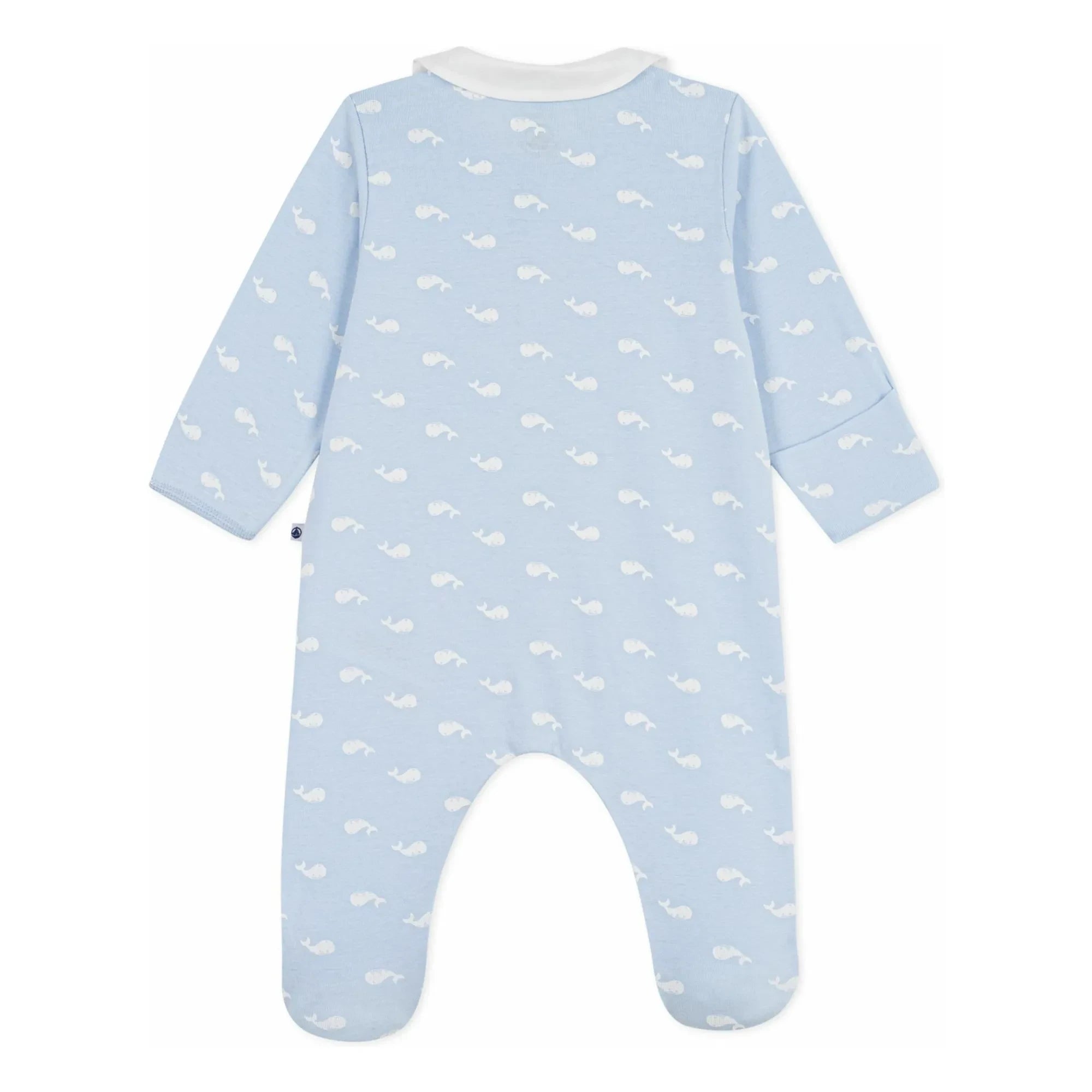 Petit Bateau - Dors Bien Baleines Organik Pamuklu Pijama | Açık Mavi