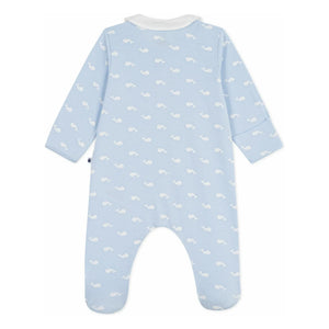 Petit Bateau - Dors Bien Baleines Organik Pamuklu Pijama | Açık Mavi