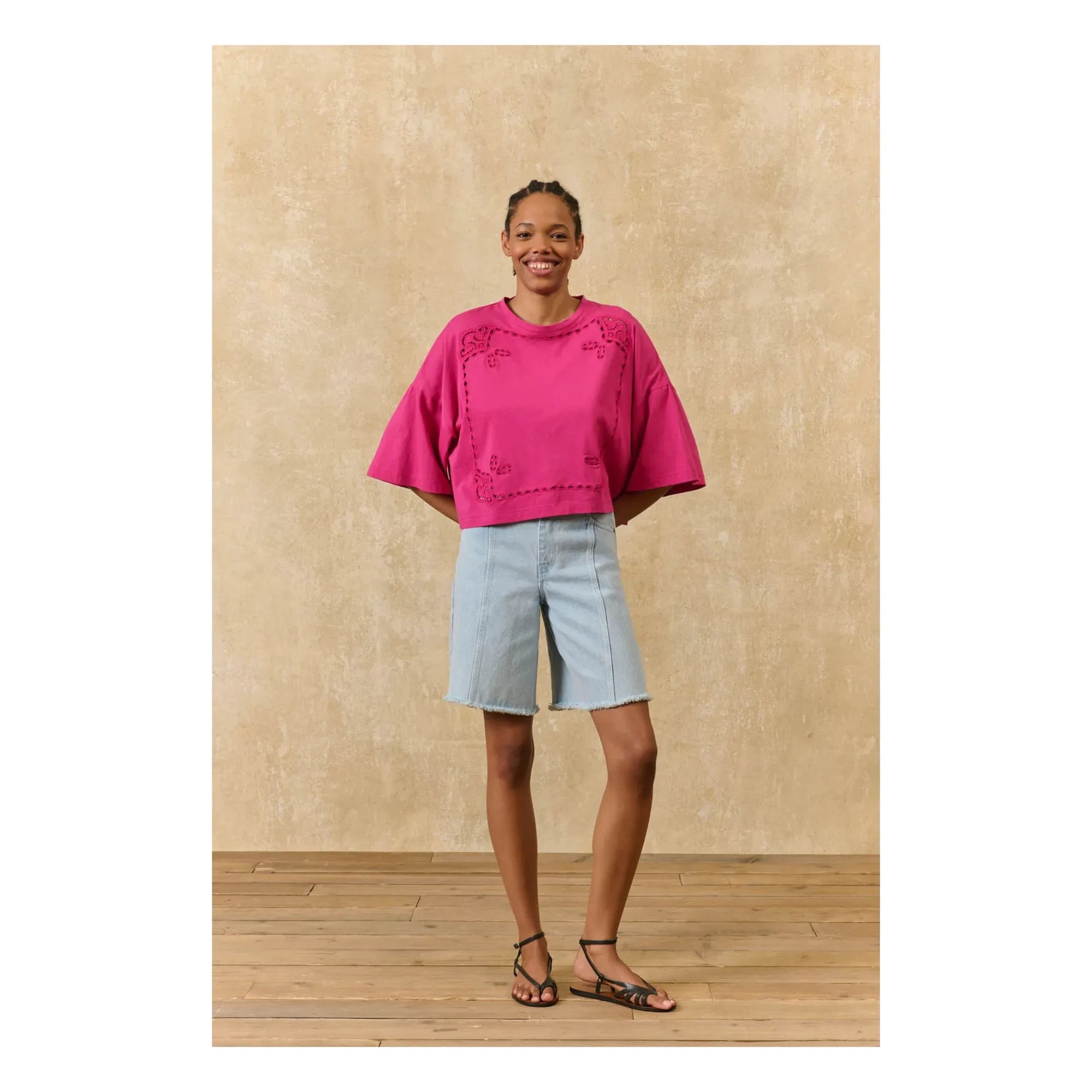 Louise Misha - Neolar Organic Cotton Blouse | Fuchsia