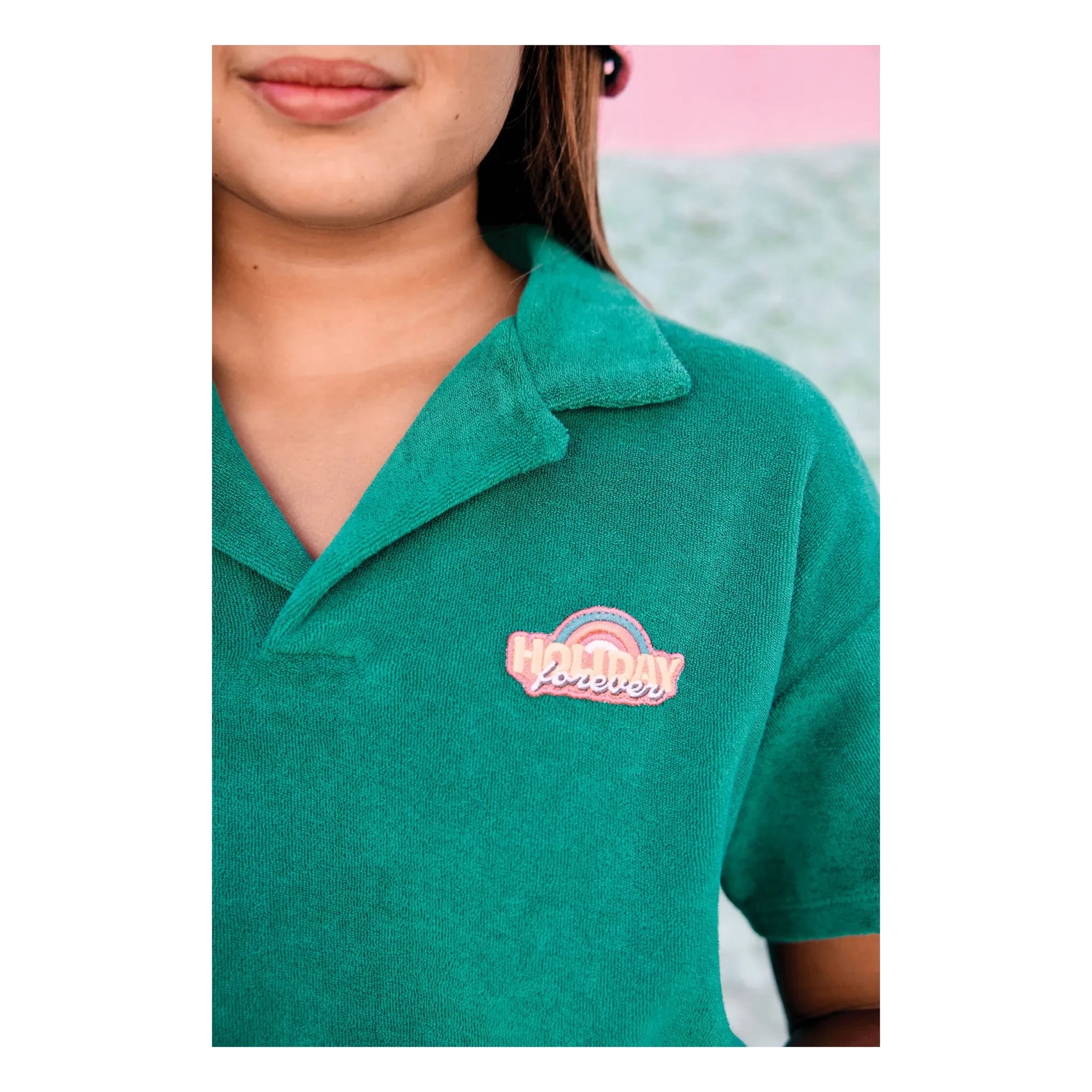 Bonton - Livio Apfel-Frottee-Poloshirt | Smaragdgrün