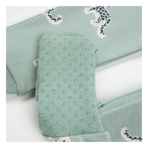 Petit Lem - Organic Cotton Leopard Pattern Convertible Pajamas | Badem Green