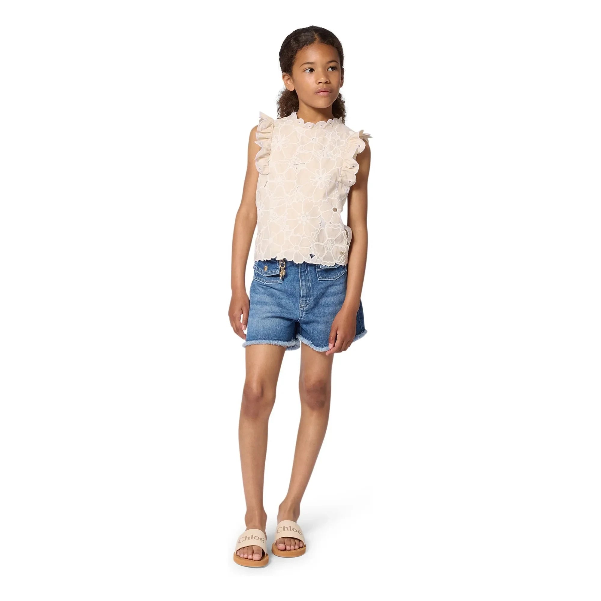 Chloé - Bio-Denim-Shorts | Blau
