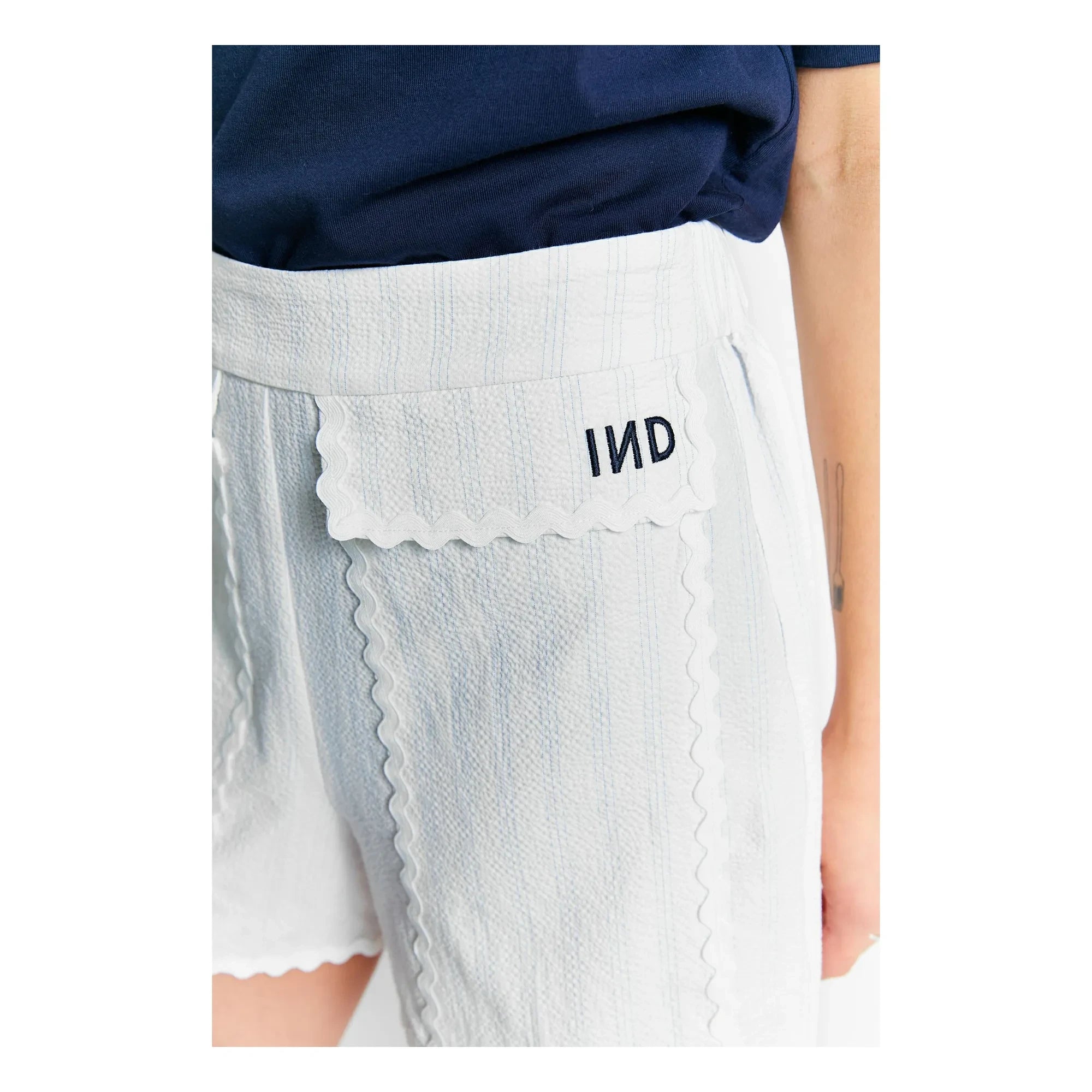 Indee - States Stripes Şort | Beyaz