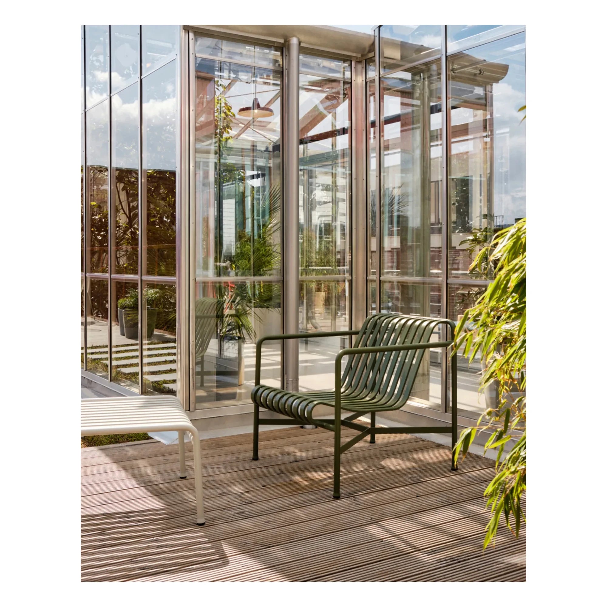 Hay - Palissade Lounge Sandalye, Ronan ve Erwan Bouroullec Tasarımı | Zeytin yeşili