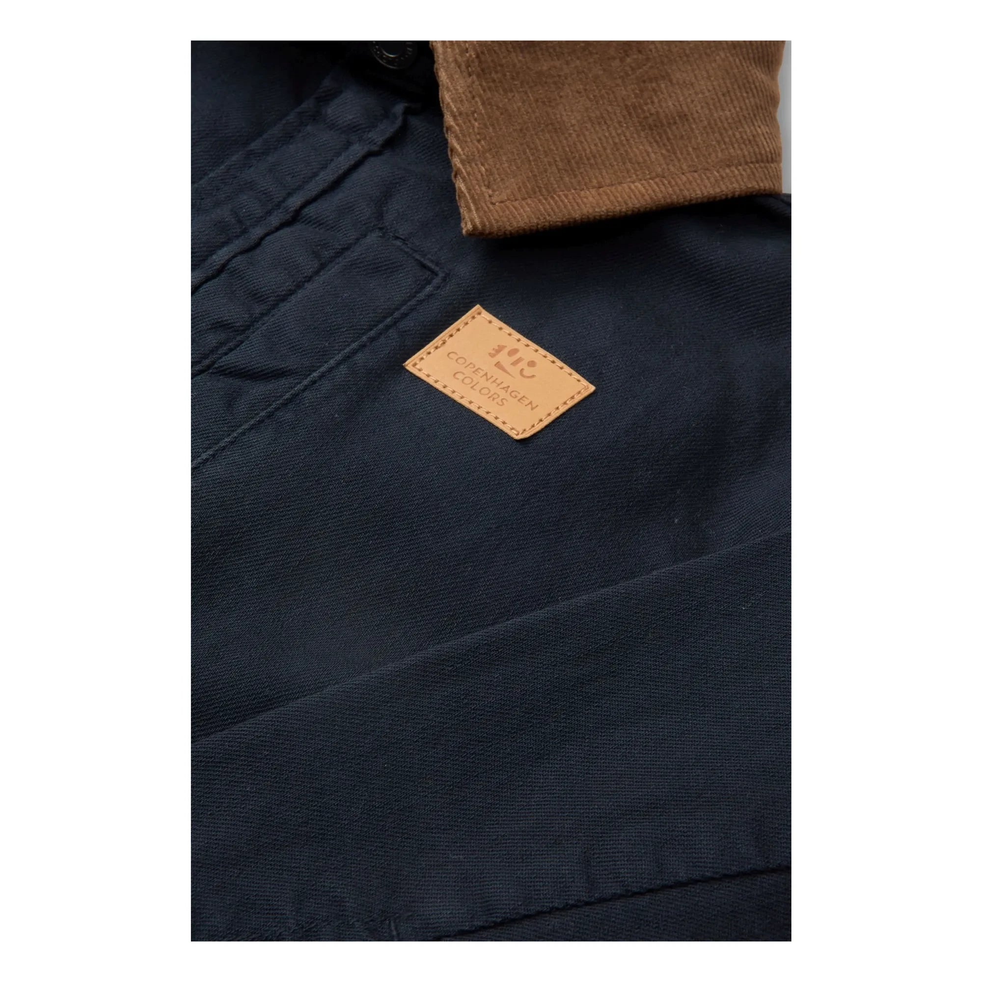 Copenhagen Colors – Jacke mit Samtkragen aus Twill aus Bio-Baumwolle | Marineblau