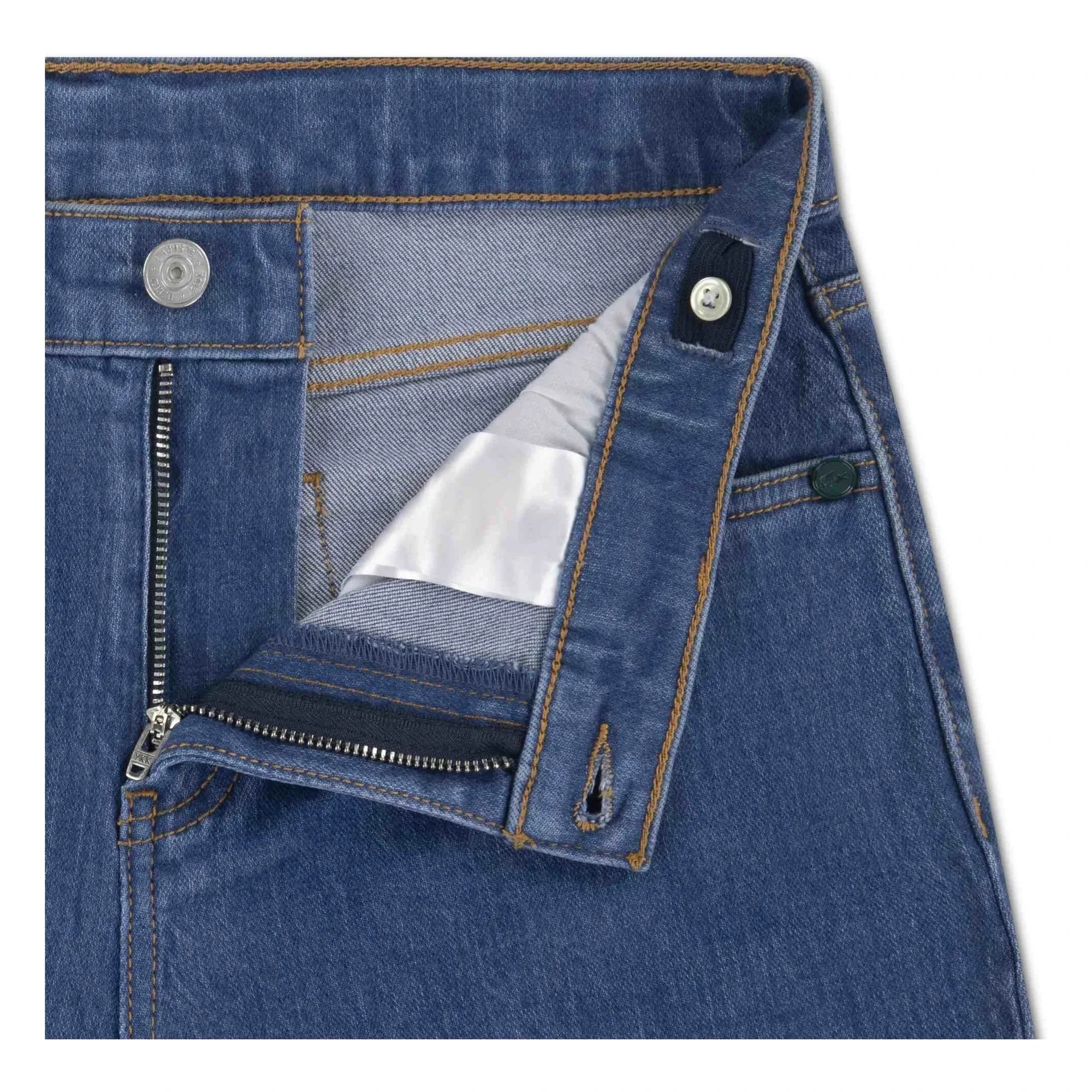 Lacoste – Bestickte Logo-Jeansshorts | Hellblau