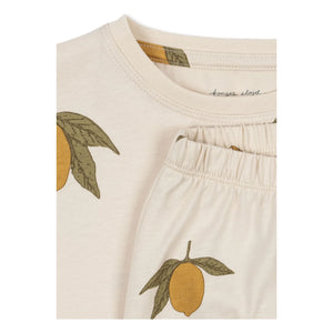 Konges Sløjd - Organic cotton T-shirt and shorts in lemon and ecru colors