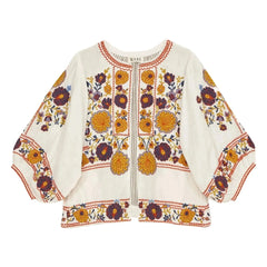 M.A.B.E. - Greta Jacke mit Baumwollstickerei | Orange